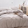 Four-piece Linen Bedding Set With Fitted Sheet And Fitted Sheet