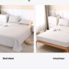 Four-piece Linen Bedding Set With Fitted Sheet And Fitted Sheet