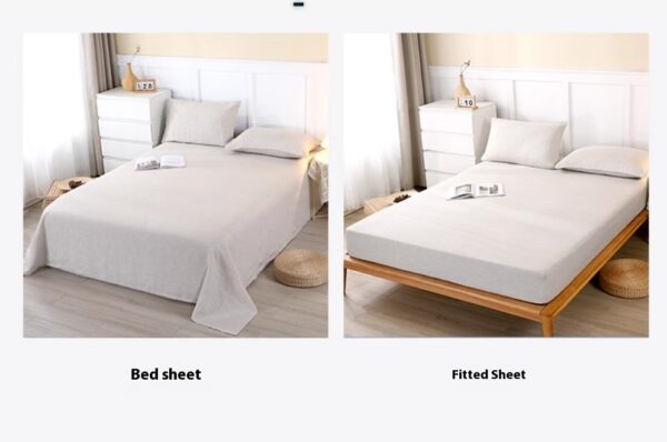 Four-piece Linen Bedding Set With Fitted Sheet And Fitted Sheet