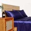 Four-piece Set Of Silk Bedding Sheets And Fitted Sheets