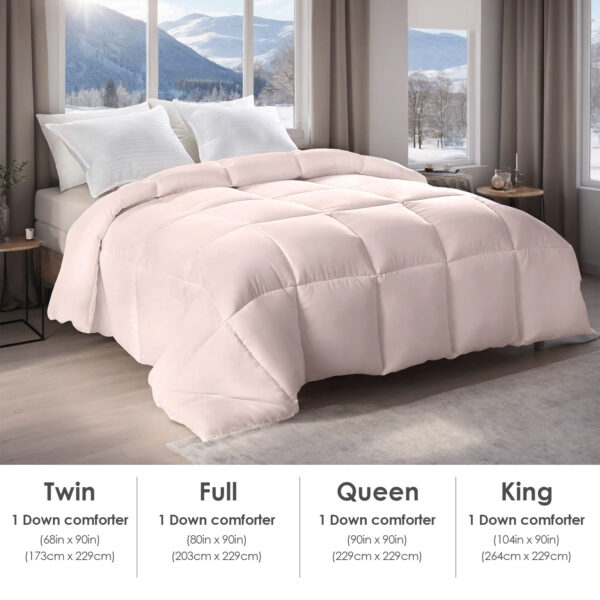 Pink Extra Large Plump Thick Duvet - Winter Enhanced Warmth With Skin-friendly Comfort. Bohemian Minimalist Checkered Design, Luxury Hotel-grade For Bedroom Use. Premium Christmas Gift Selection.