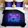2dfe6552-5c43-4916-8ae1-08bcb04b1cee.jpg 3 Pieces Neon Game Pattern Comforter Set Ultra Soft Bedding Set