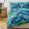 Sea Turtle Pattern Duvet Cover Set 3 Pieces King Size Soft Bedding Set With 2 Pilowcases With Zipper Closure For Home Bedroom For All Seasons
