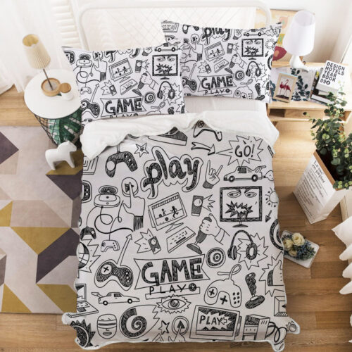 3D Digital Printing Home Textile Four Piece Set Three Piece Set Bedding Game Controller Series Polyester Duvet Cover Set