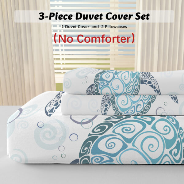 Sea Turtle Bedding Aqua Teal Blue Duvet Cover Sets Beach Turtle Bed Sets Ocean 3 Piece Turtle Themed Comforter Cover With 2 Pillowcases Twin Full Queen King Size