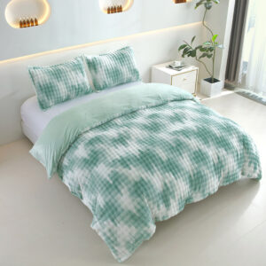 Velvet Camouflage Duvet Cover Set - Green