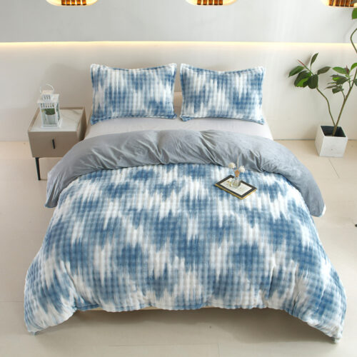 Reversible Faux Rabbit Fur Duvet Cover Set With Camo & Gradient Boho Design, Ultra Soft, Hypoallergenic, Plush Luxury Bedding For All-Season Comfort, Machine Washable, Fluffy Warm Winter Upgrad