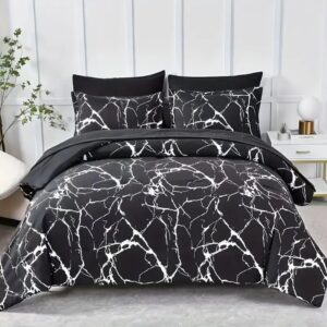 Black Marble Pattern Bed Set