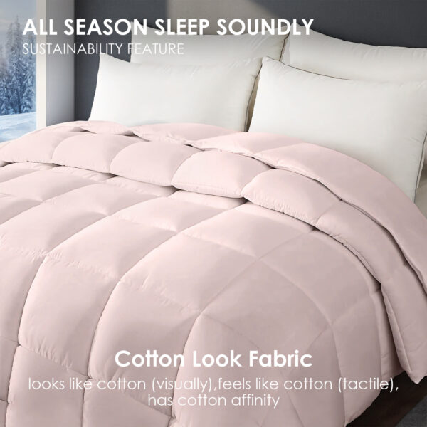 Pink Extra Large Plump Thick Duvet - Winter Enhanced Warmth With Skin-friendly Comfort. Bohemian Minimalist Checkered Design, Luxury Hotel-grade For Bedroom Use. Premium Christmas Gift Selection.