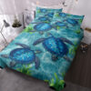 Sea Turtle Pattern Duvet Cover Set 3 Pieces King Size Soft Bedding Set With 2 Pilowcases With Zipper Closure For Home Bedroom For All Seasons