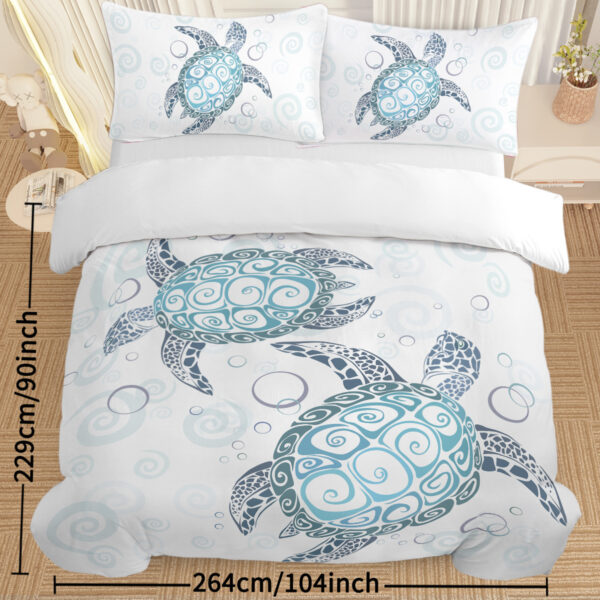 Sea Turtle Bedding Aqua Teal Blue Duvet Cover Sets Beach Turtle Bed Sets Ocean 3 Piece Turtle Themed Comforter Cover With 2 Pillowcases Twin Full Queen King Size