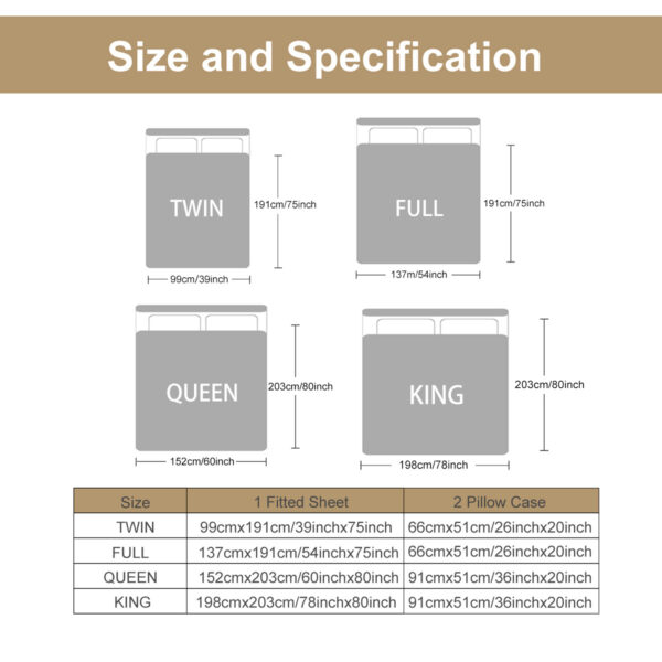 3pcs Tree Of Life Minimalist Comfort Series Bed Fitted Sheet And Two Pillowcases Bedding For All Seasons Use