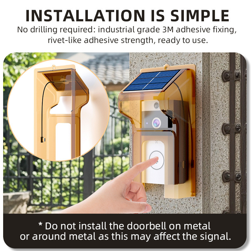 HD Wireless Video Doorbell With Solar Rain Cover - Image 2